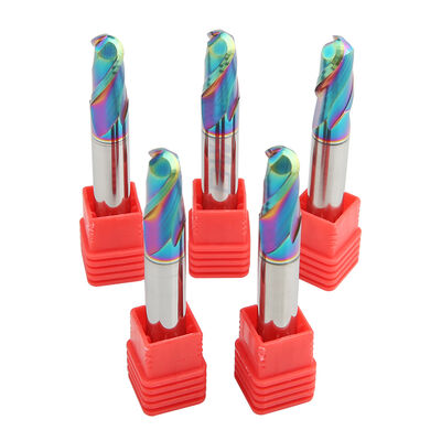 HRC55 2 Boule de flûte bout de broyeur d'aluminium Outils de découpe DLC revêtement de carbure de tungstène Boule de broyeur de bout de broyeur pour aluminium