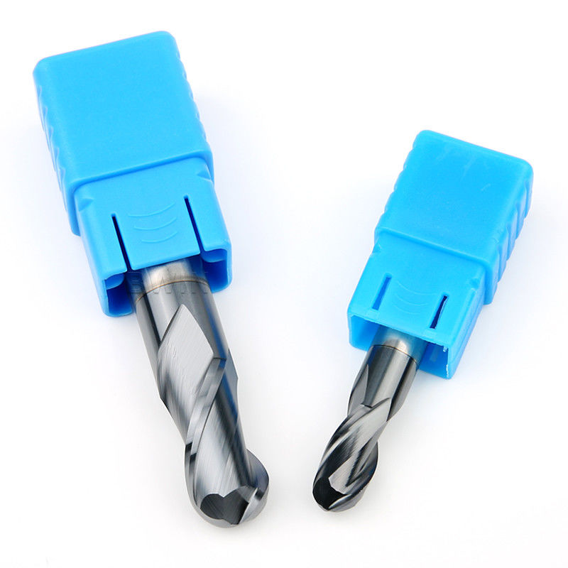 Carbure solide outils de coupe à grande vitesse de coupeur de fraise en bout de nez de boule de la cannelure 6mm de 45 degrés 2