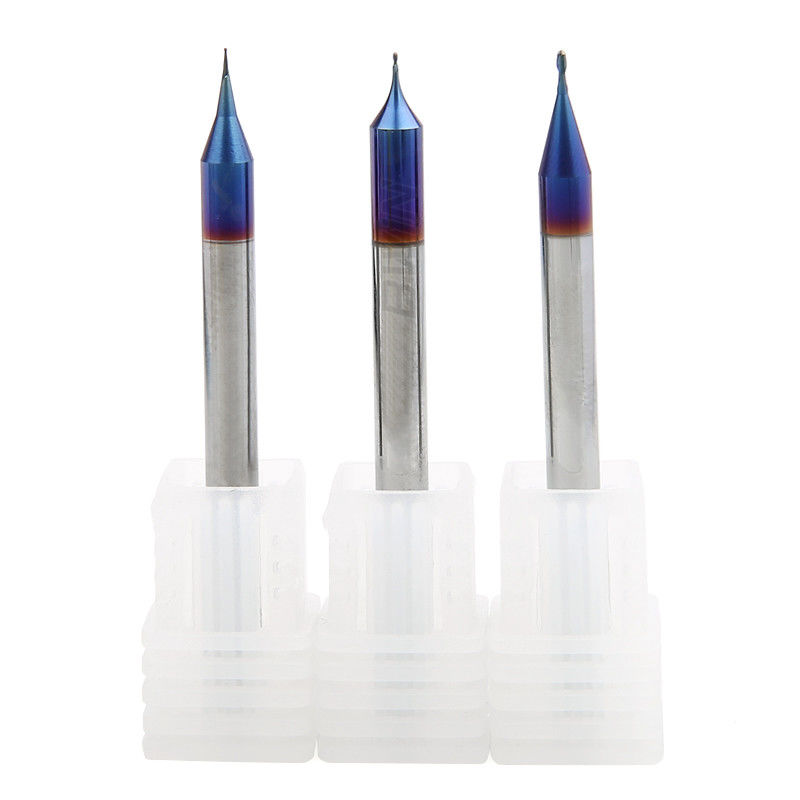 Coupeur de fraisage micro de usinage micro de diamètre de carbure de fraise en bout de nez de boule de la cannelure HRC65 2